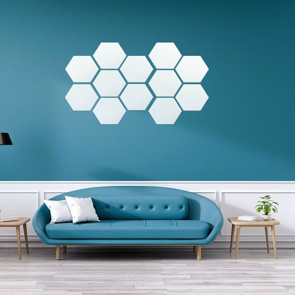 AcryLux™ Šestiúhelníková akrylová zrcadlová samolepka na zeď