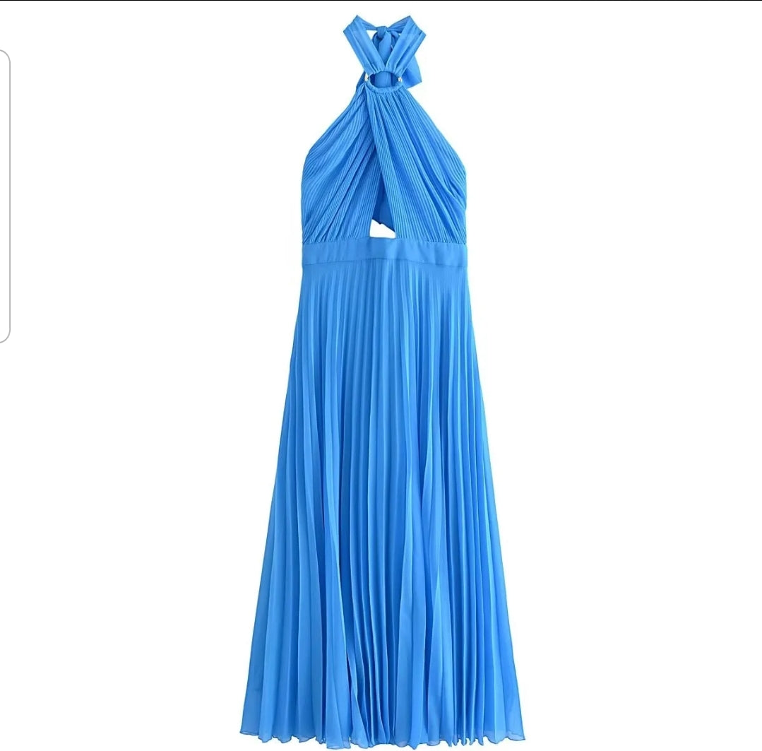 Adelphe™ Elegantní modré šaty