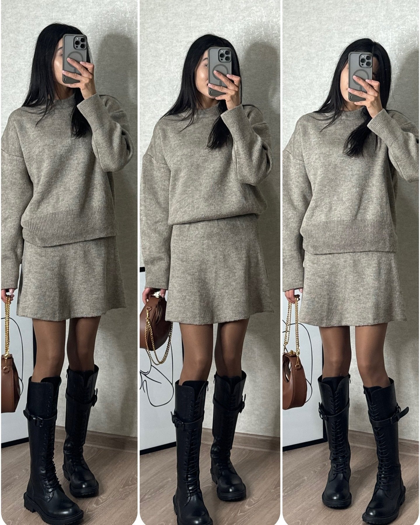 Agnese Sbarra™ Pletený kostýmek (top + sukně)