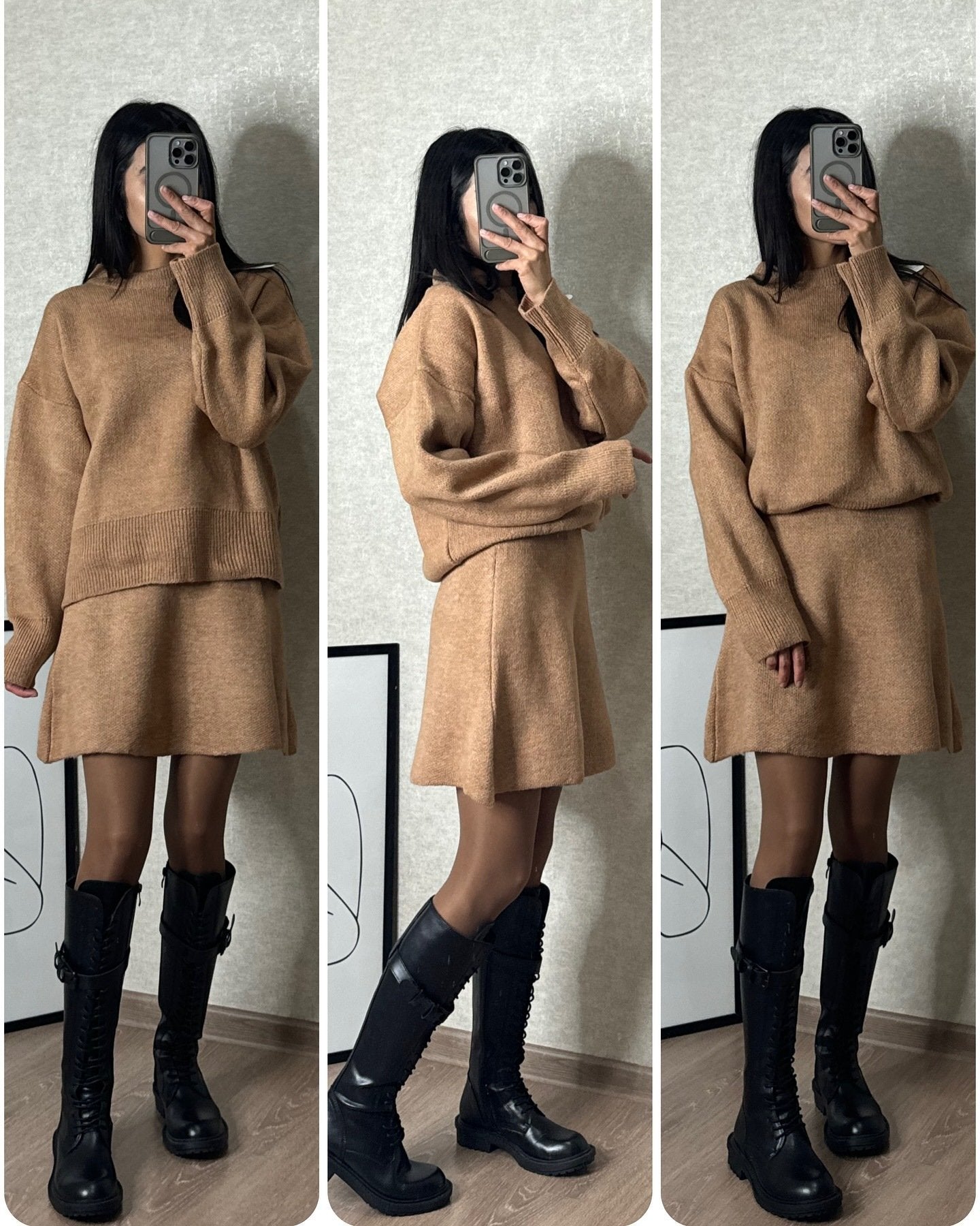Agnese Sbarra™ Pletený kostýmek (top + sukně)
