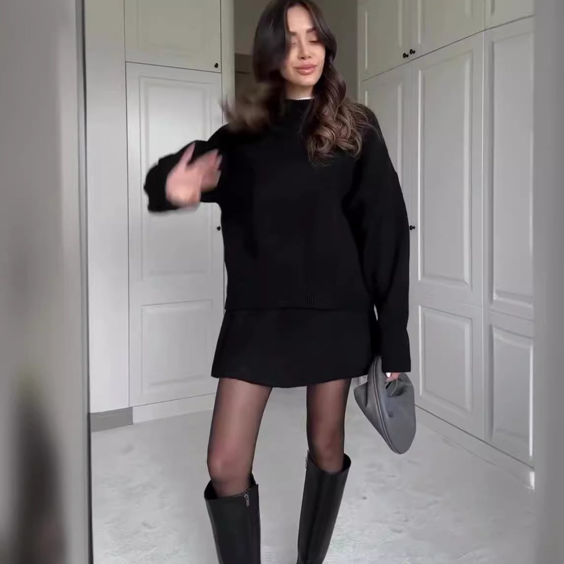 Agnese Sbarra™ Pletený kostýmek (top + sukně)