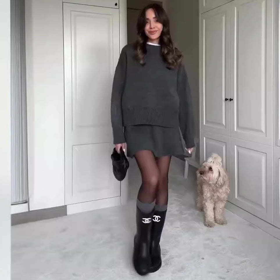 Agnese Sbarra™ Pletený kostýmek (top + sukně)