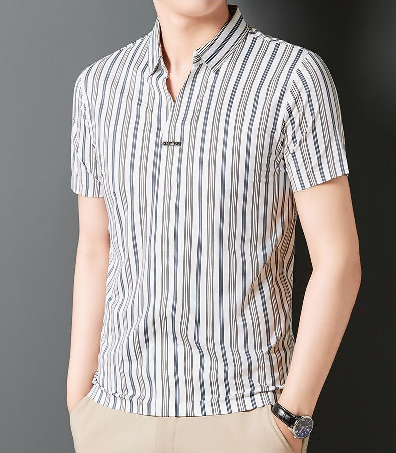 Alan™ Pruhovaná neformální letní košile pánská