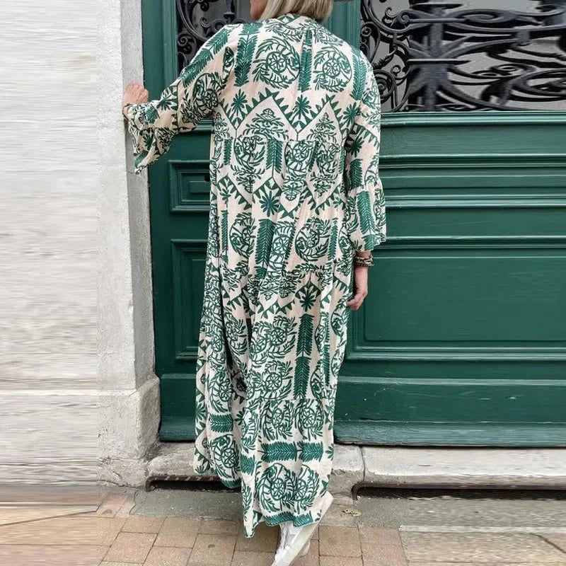 Alice Ruiz™ Boho šaty s výstřihem a potiskem