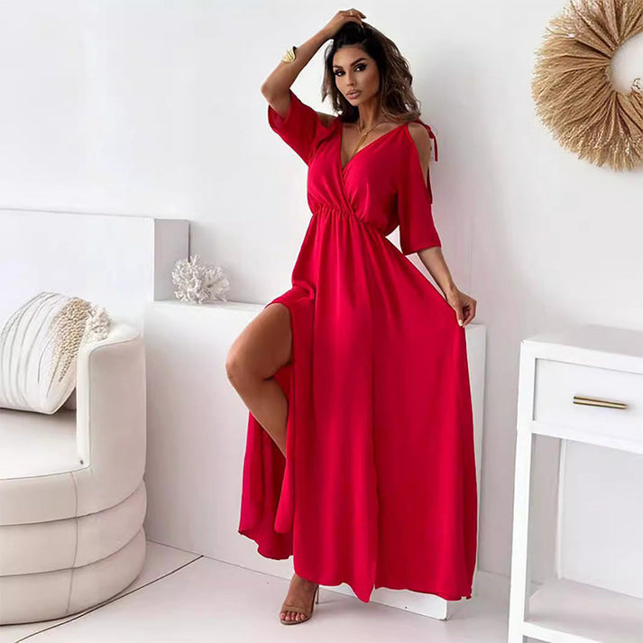 Alma Tudisco™ Elegantní, sexy dlouhé šaty s rozparkem