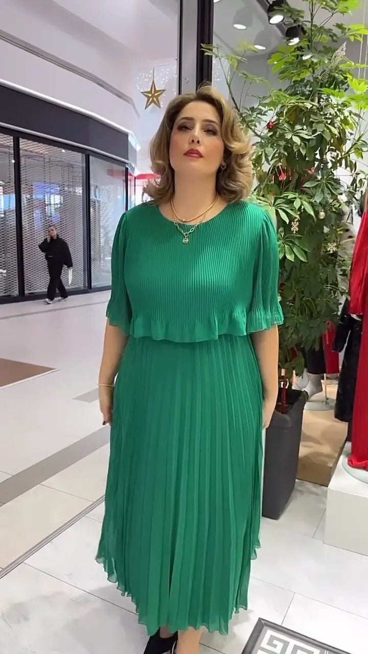 Amanda Hogan™ Elegantní šaty s polovičním rukávem a kulatým výstřihem