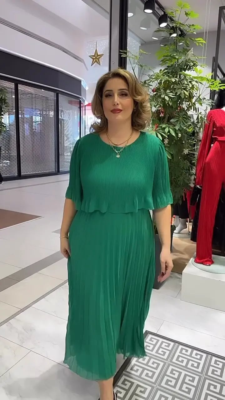 Amanda Hogan™ Elegantní šaty s polovičním rukávem a kulatým výstřihem