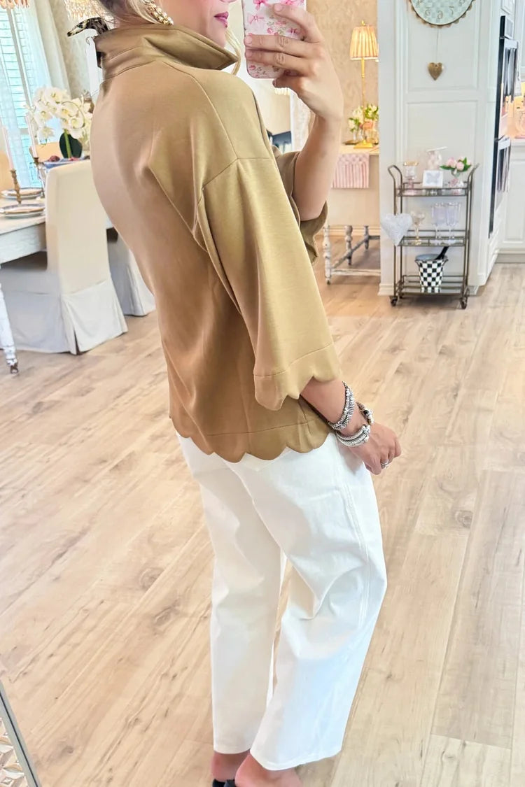 Anita Marotta™ Elegantní top s vlnkovaným lemem