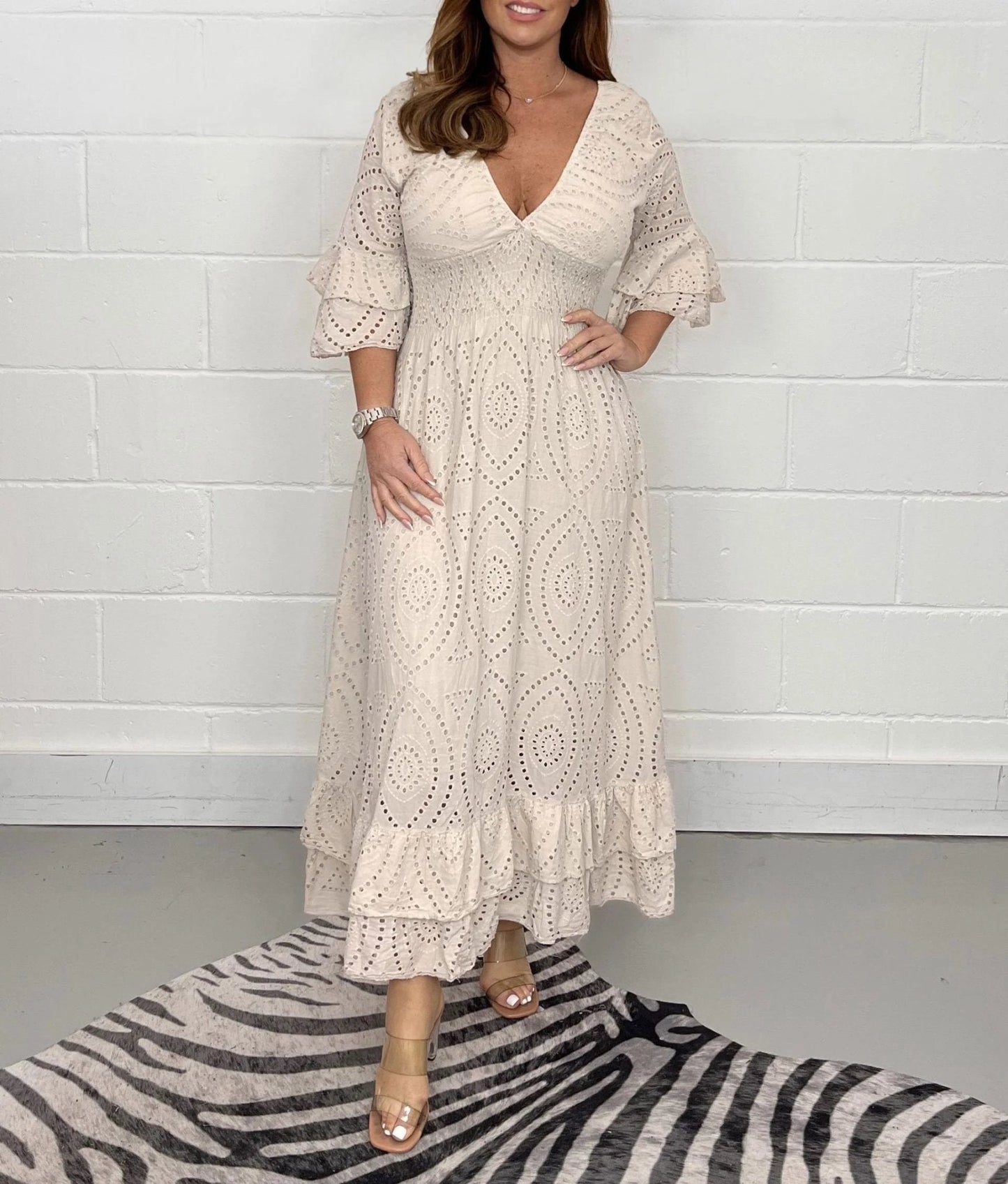 Antoinette™ Elegantní krajkové letní dlouhé šaty