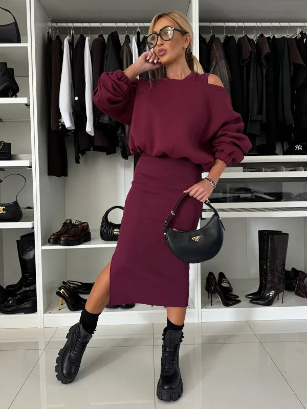Asia Bonfanti™ Stylový set šatů a svetru