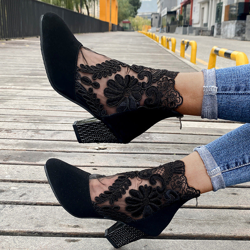 Aurora Marullo™ Letní elegantní vysoké podpatky s krajkou