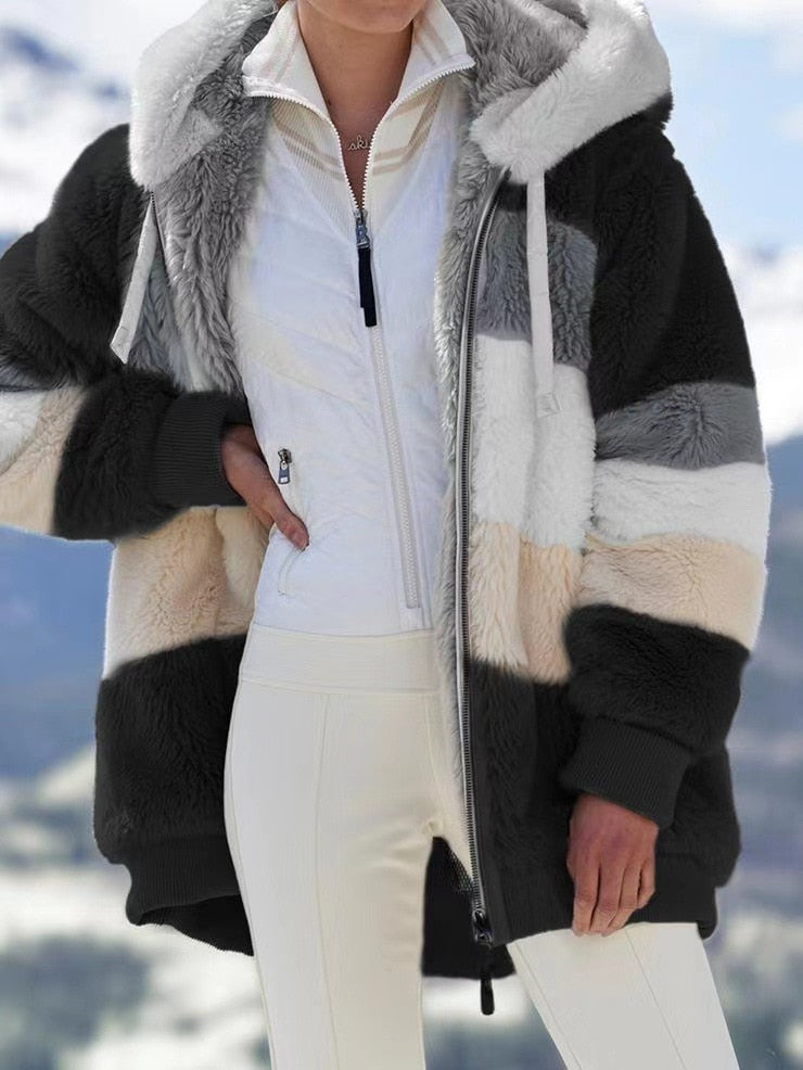 Bella Chaud™ Unisex zimní měkká pruhovaná bunda