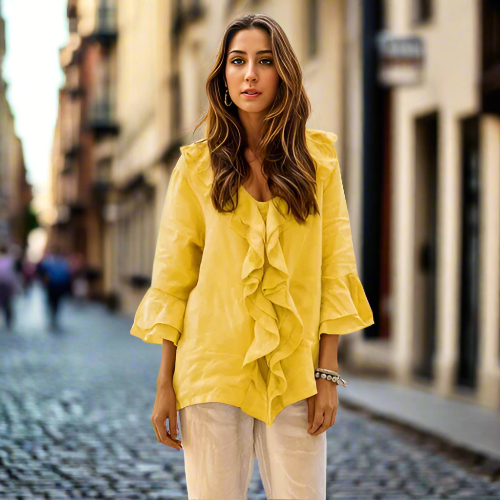 Carmela Cagnina™ Stylová halenka s volánovým límcem
