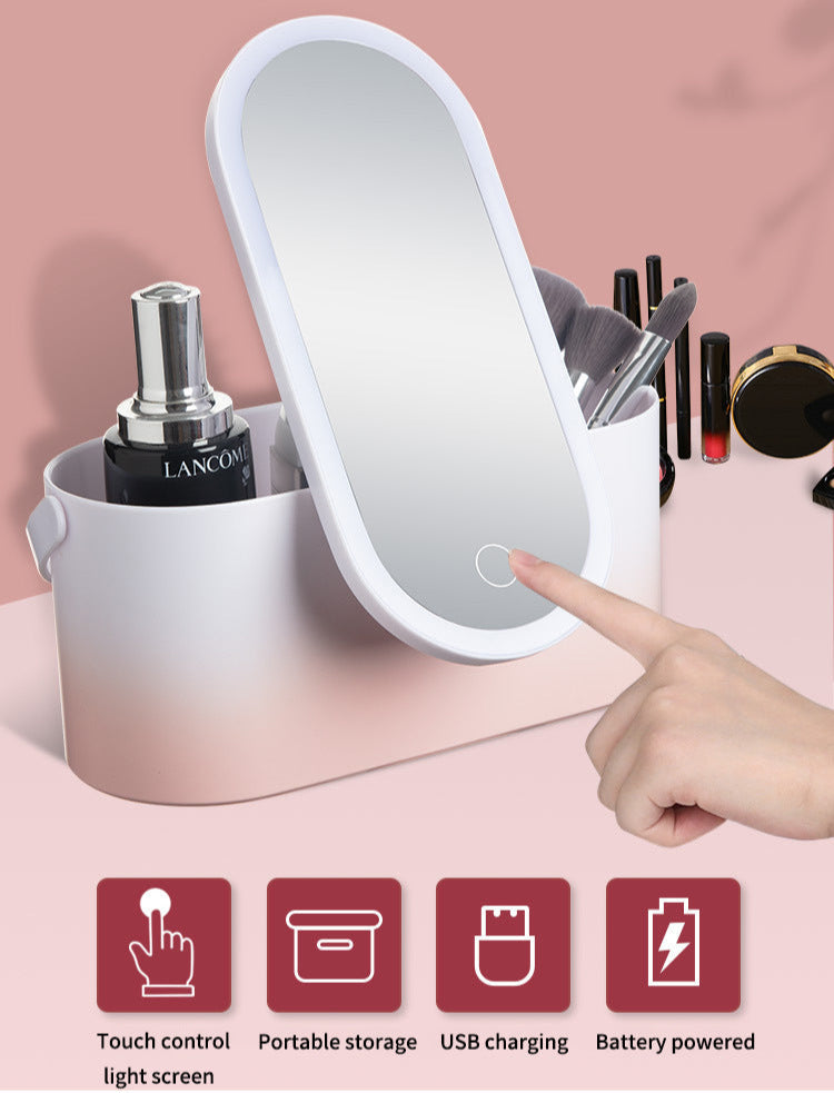 ChicBox™ Přenosné kosmetické zrcátko LED s úložným prostorem