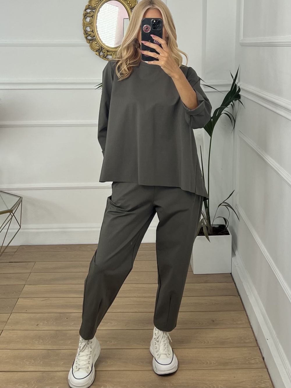 Cleofe™ Zimní elegantní ležérní kulatý výstřih s dlouhým rukávem dvoudílný oblek