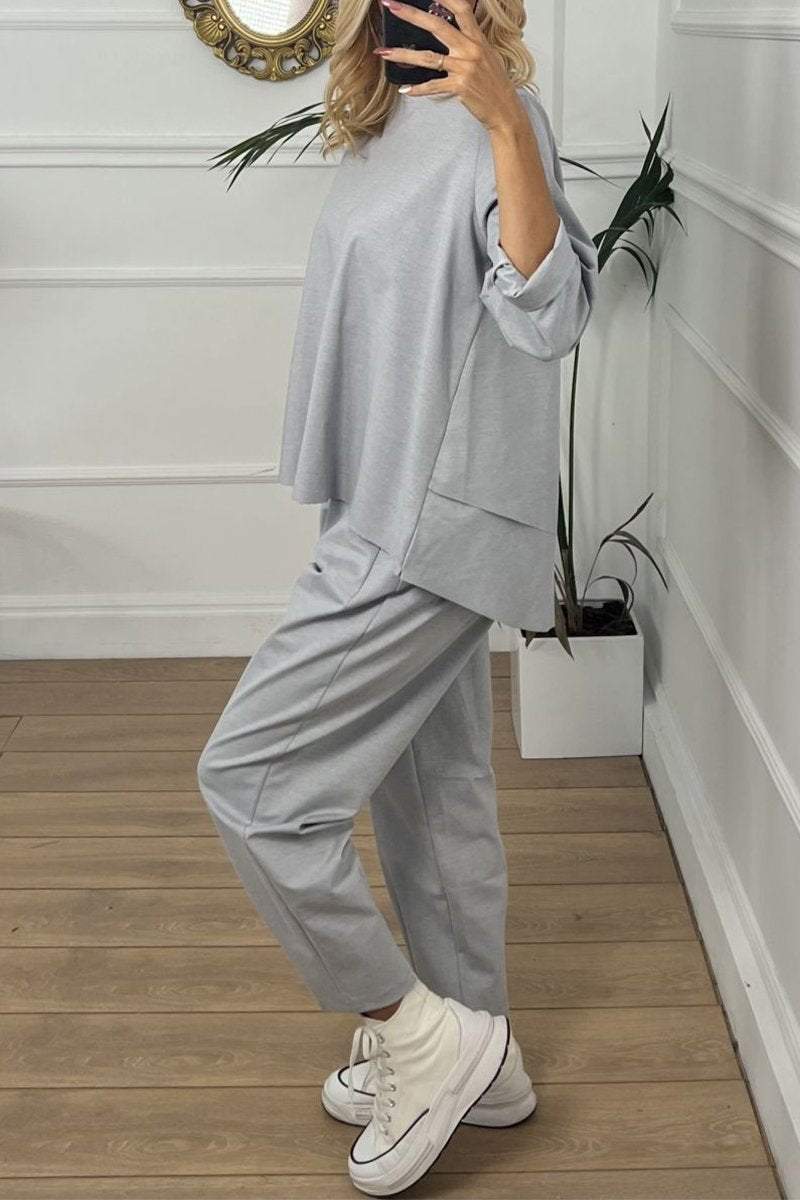 Cleofe™ Zimní elegantní ležérní kulatý výstřih s dlouhým rukávem dvoudílný oblek