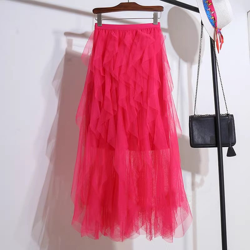 Conchita™ Boho sukně s vysokým pasem a volánky