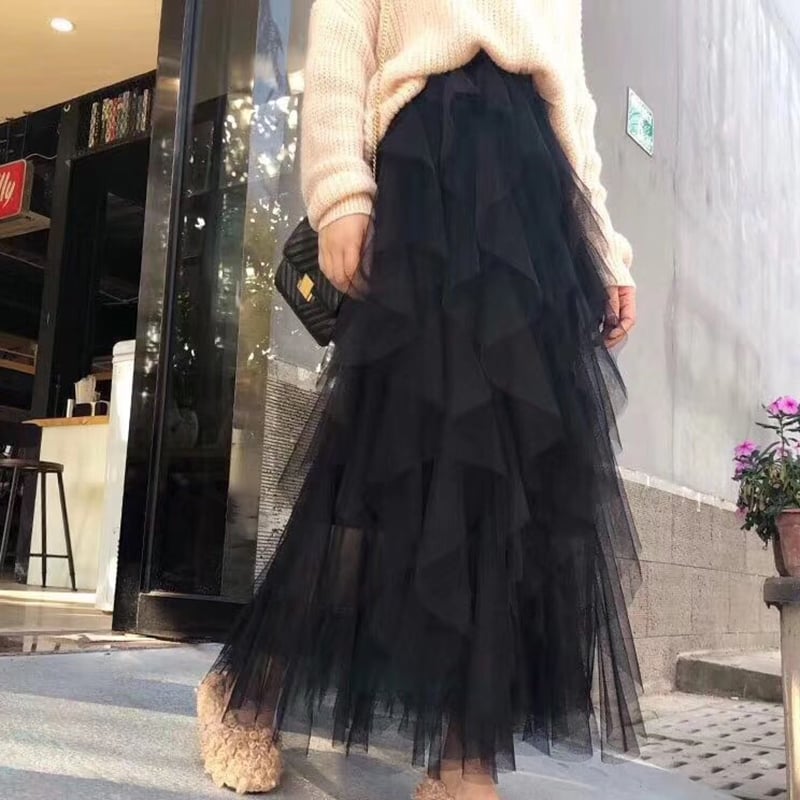 Conchita™ Boho sukně s vysokým pasem a volánky