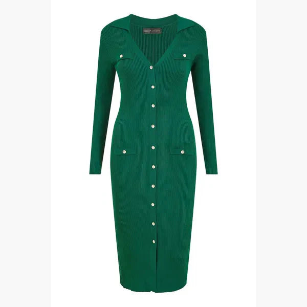 Corazón™ Pletené midi šaty s knoflíky