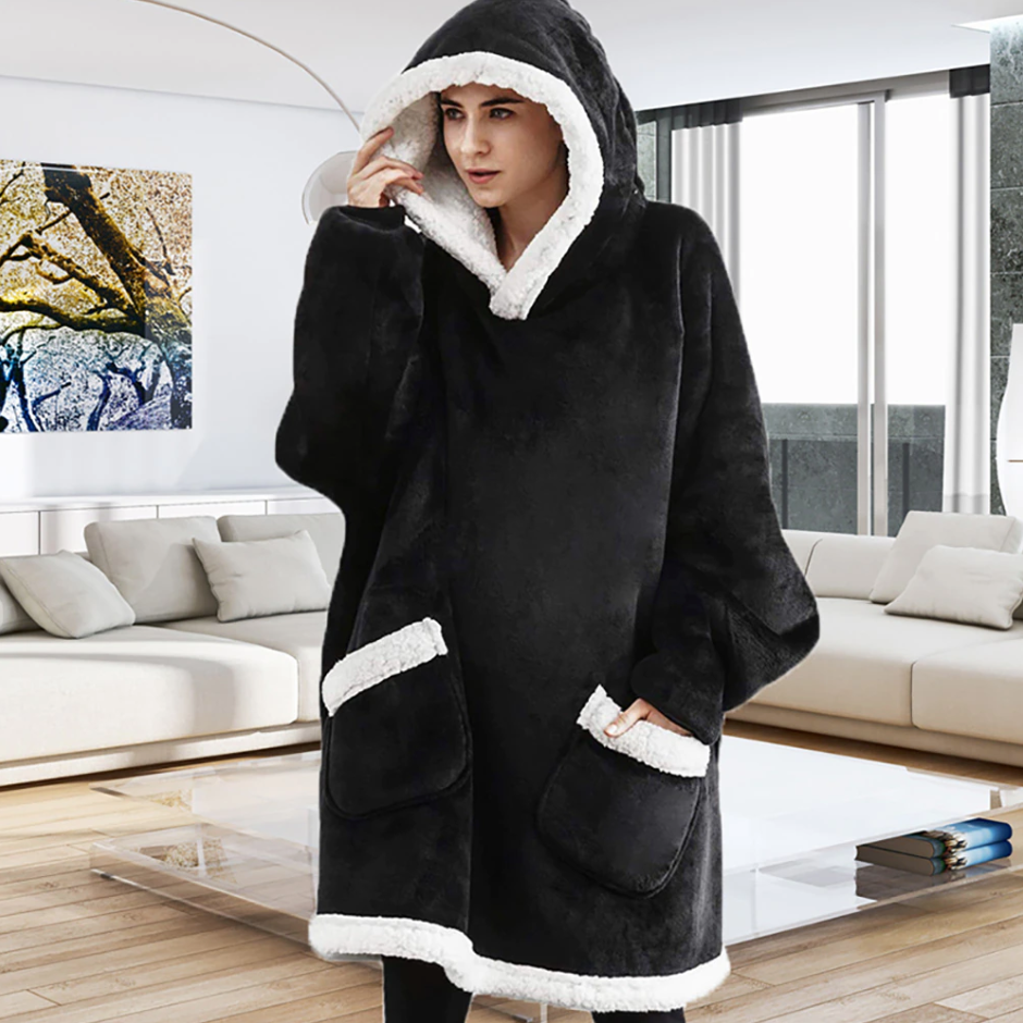 CuddleHoodie+™ Pohodlná oversize mikino-deka | Zatočte se zimou s naší hřejivou mikinou!