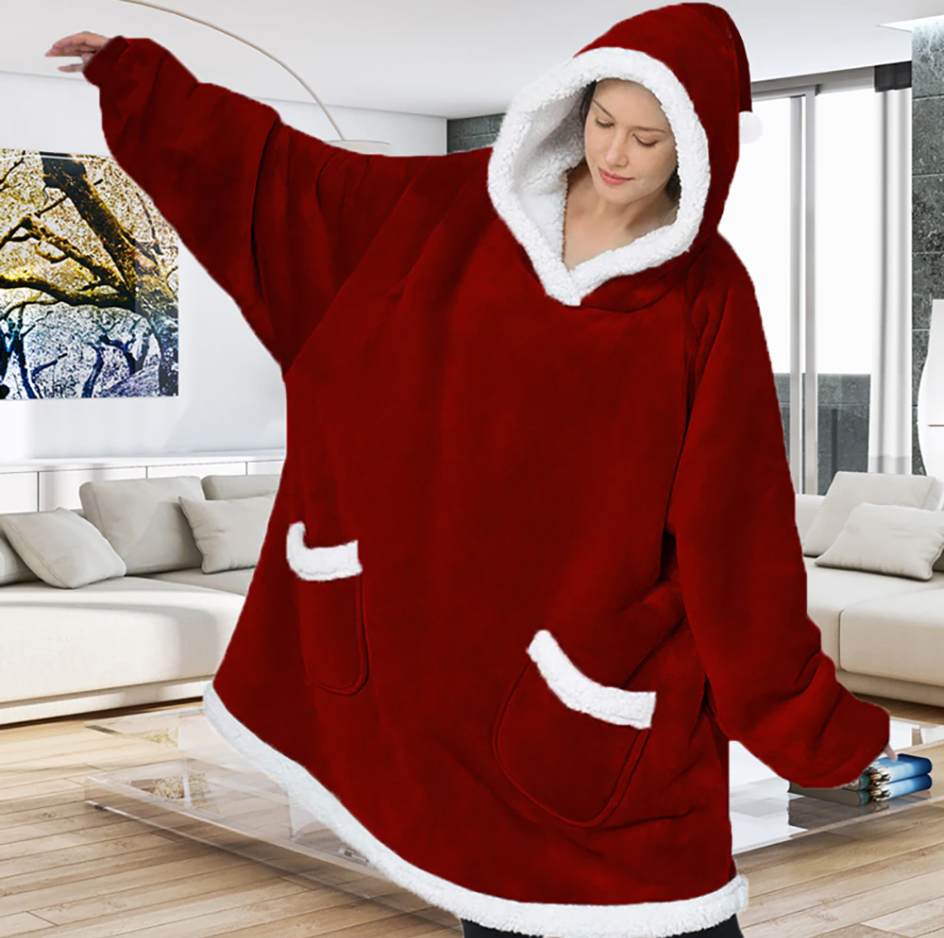 CuddleHoodie+™ Pohodlná oversize mikino-deka | Zatočte se zimou s naší hřejivou mikinou!