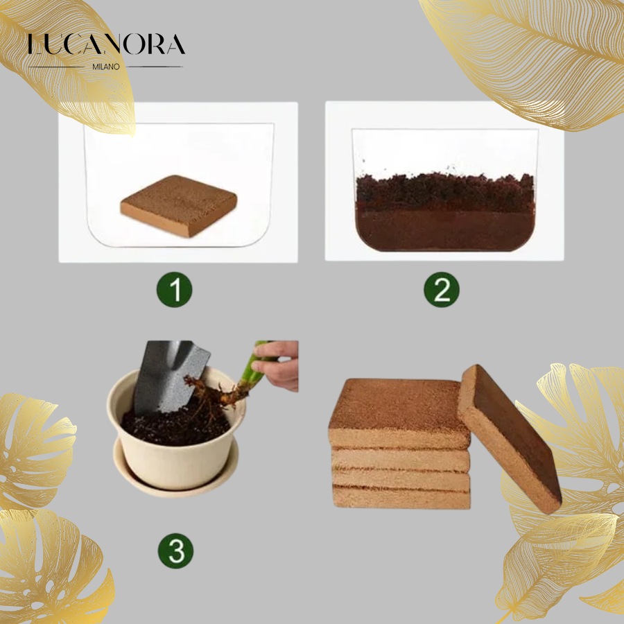 EcoBloom™ Prémiové organické cihly z kokosového vlákna pro rostliny