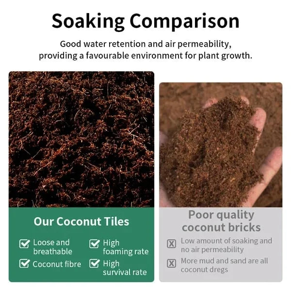 EcoBloom™ Prémiové organické cihly z kokosového vlákna pro rostliny