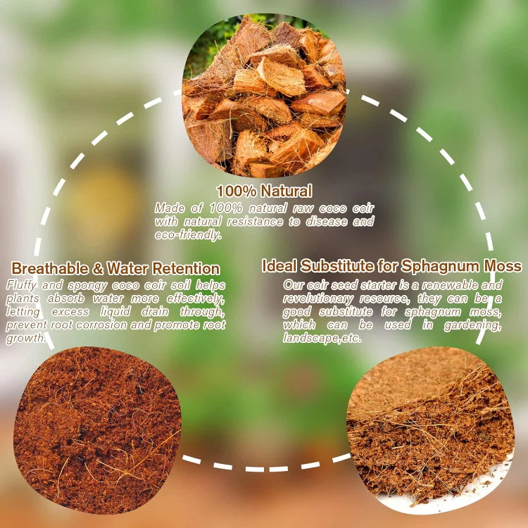 EcoBloom™ Prémiové organické cihly z kokosového vlákna pro rostliny