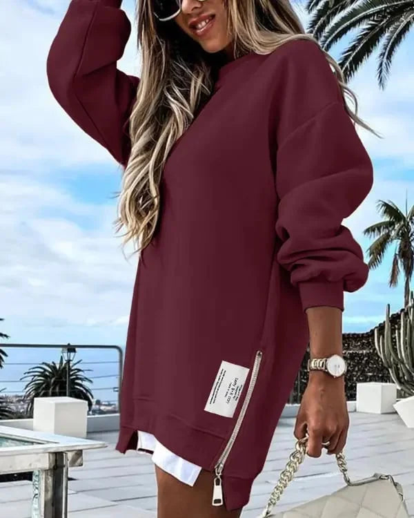 Egizia Carda™ Útulné mikinové šaty na zip