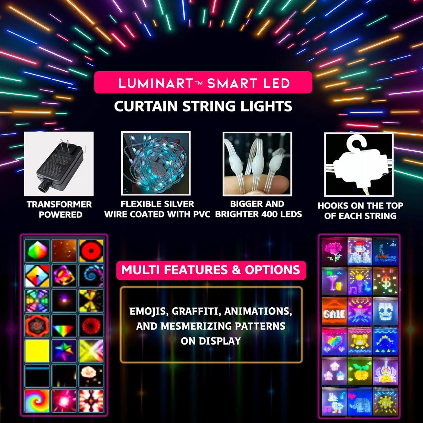 EliteLumi™ Barevné vlny LED záclony Synchronizační světla