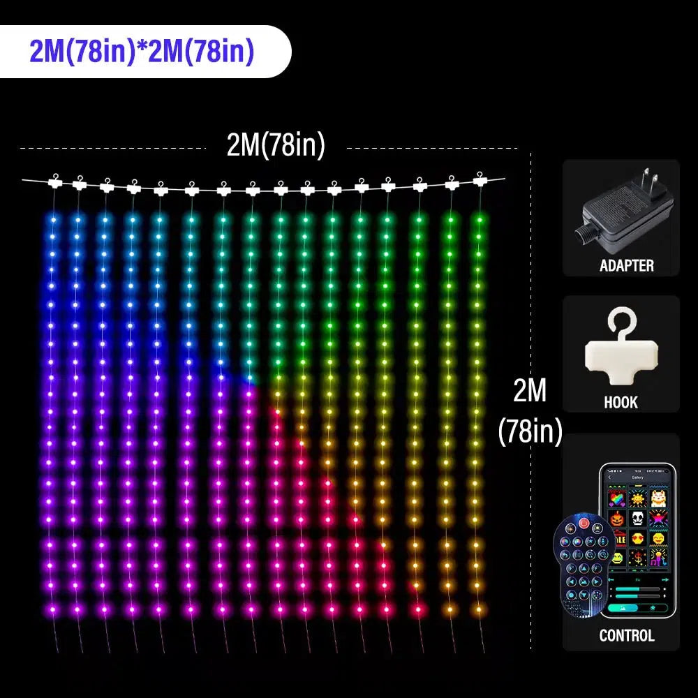EliteLumi™ Barevné vlny LED záclony Synchronizační světla