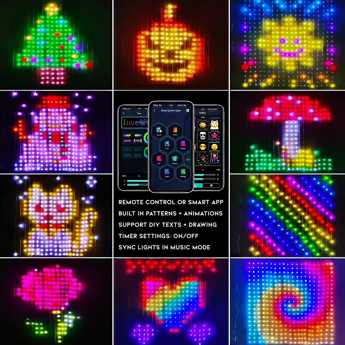 EliteLumi™ Barevné vlny LED záclony Synchronizační světla