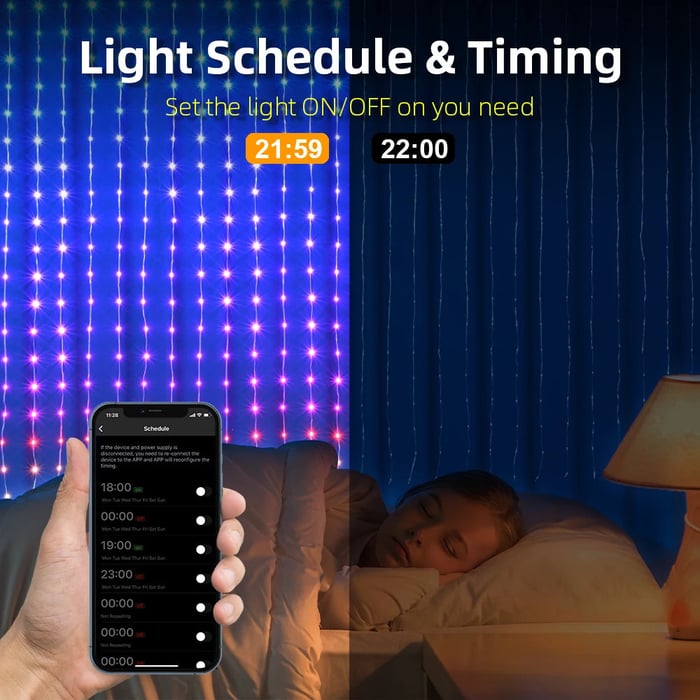 EliteLumi™ Barevné vlny LED záclony Synchronizační světla