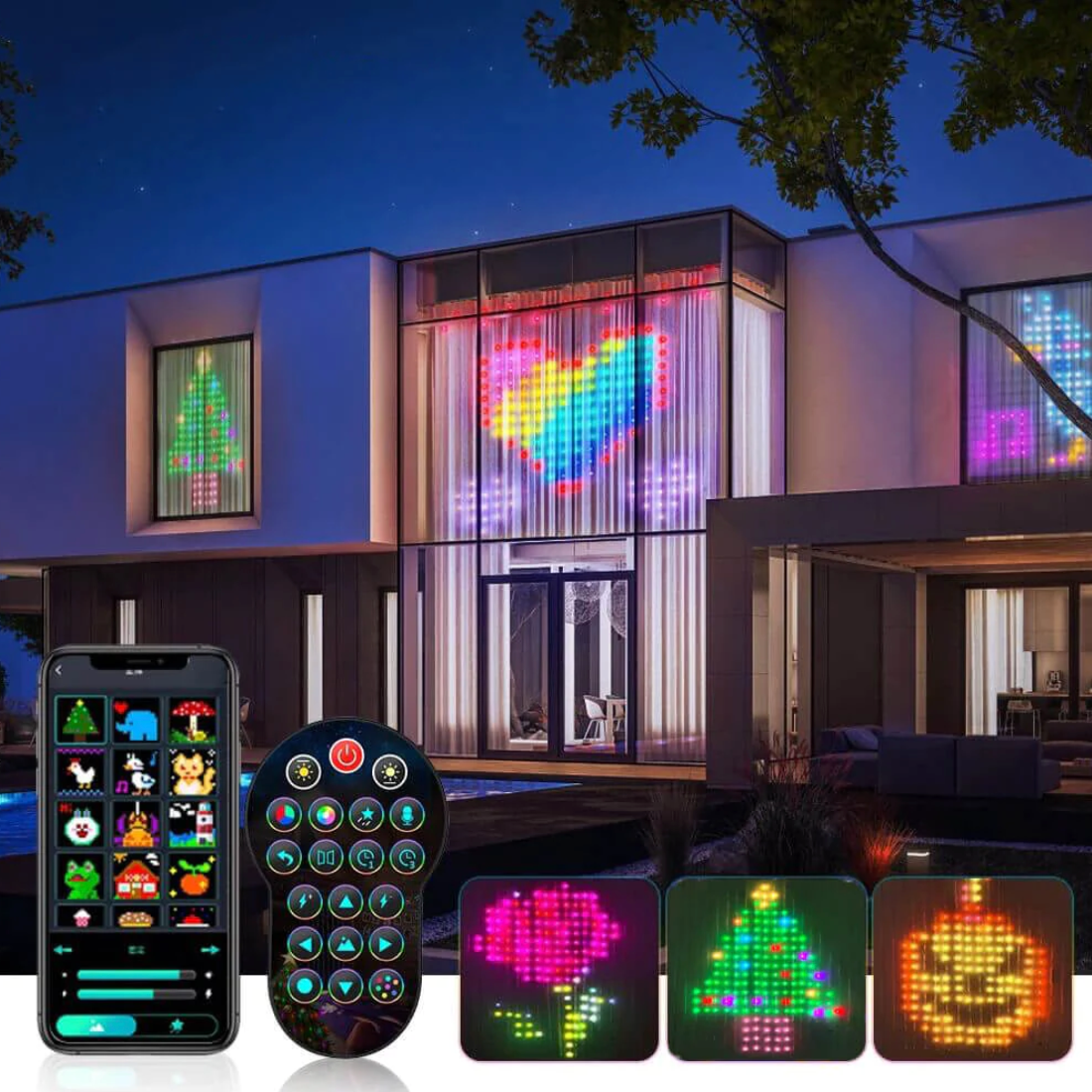 EliteLumi™ Barevné vlny LED záclony Synchronizační světla