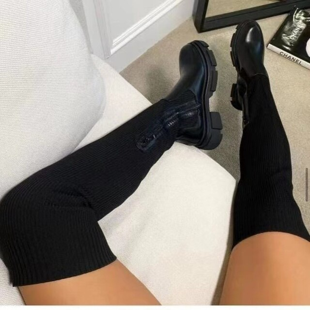 Elle Morin™️ Natahovací pohodlné vysoké ponožky