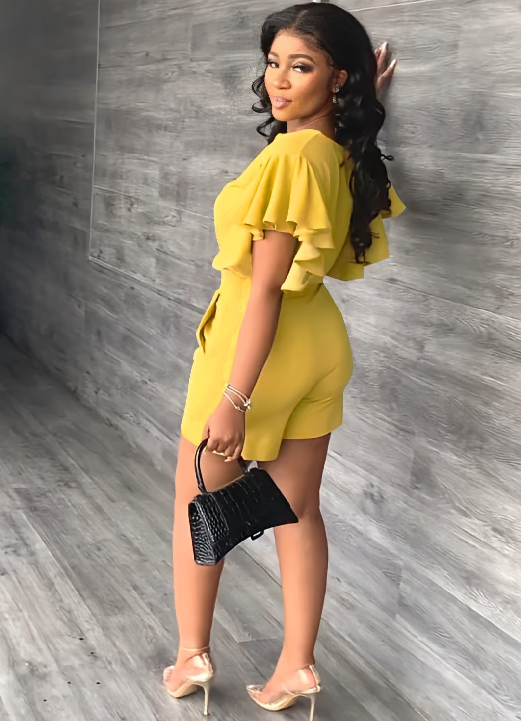 Erika Borghi™ Letní set topu a šortek s výstřihem do V