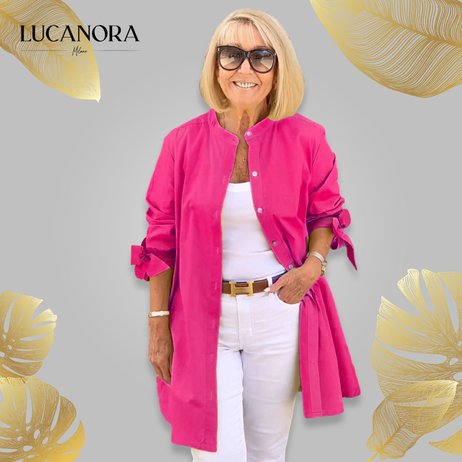 Flora Di Mascio™ Módní dlouhá košile-bunda pro ženy