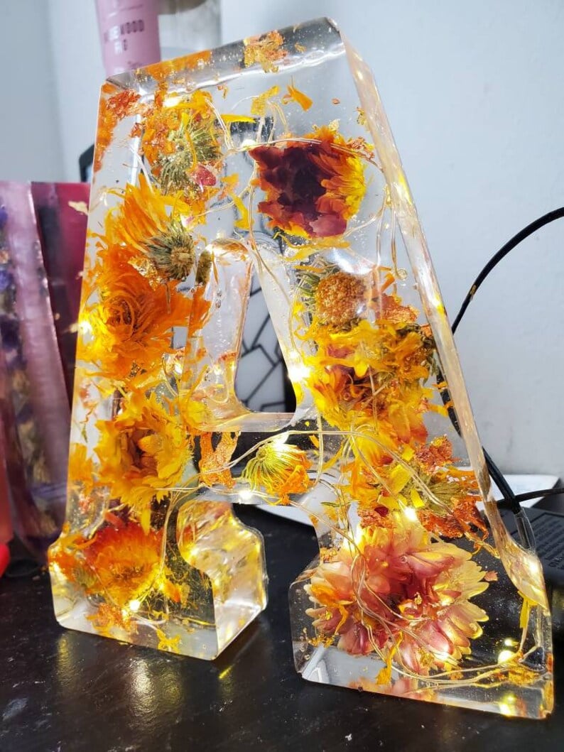 FloraLume™ Květinová pryskyřicová lampička
