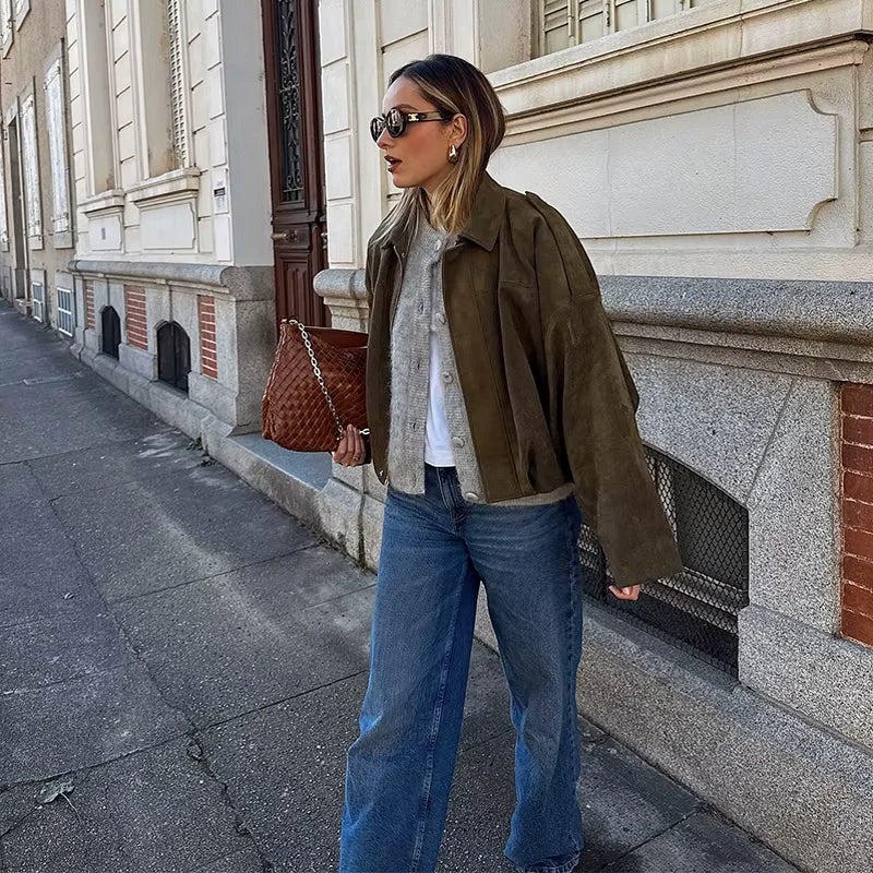 Galatea Martone™ Oversized semišová bunda