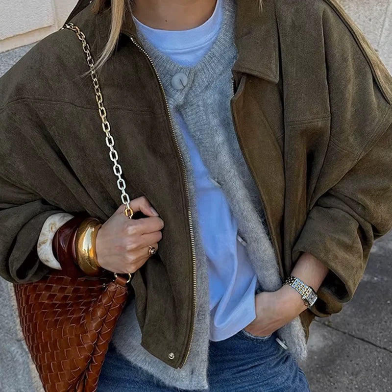 Galatea Martone™ Oversized semišová bunda