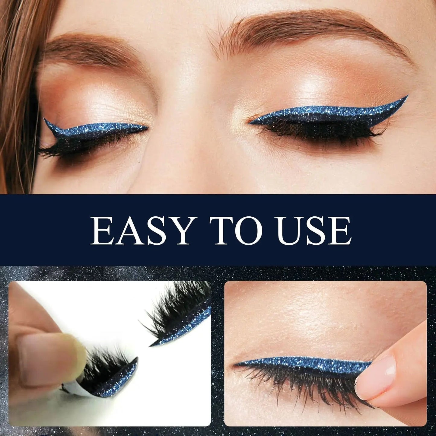Glamz+™ Opakovaně použitelné řasy s očními linkami (4 páry) | Krásný vzhled během chvilky!