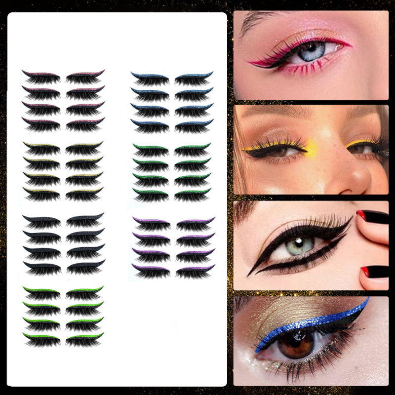 Glamz+™ Opakovaně použitelné řasy s očními linkami (4 páry) | Krásný vzhled během chvilky!