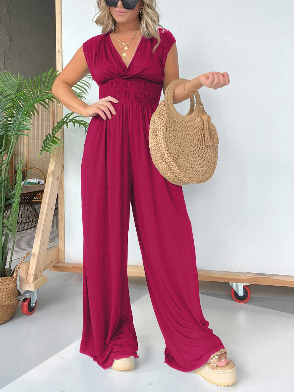 Glenda Righi™ Kombinéza s širokým výstřihem a nastavitelným zavazováním na zádech