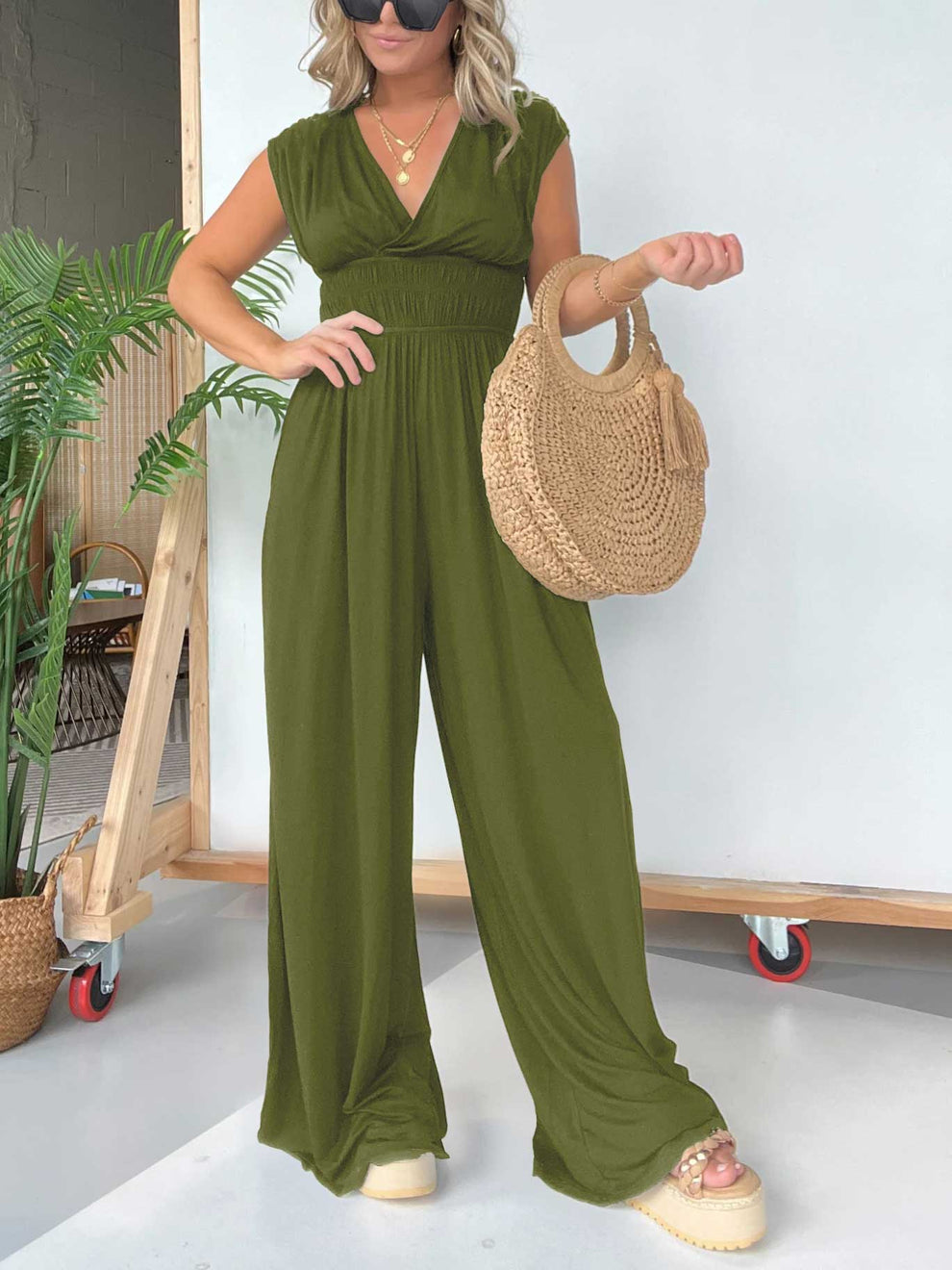 Glenda Righi™ Kombinéza s širokým výstřihem a nastavitelným zavazováním na zádech