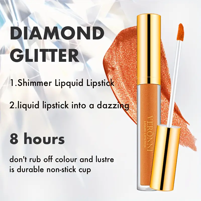 GlossiFlex™ Metalická tekutá rtěnka s diamantovými třpytkami