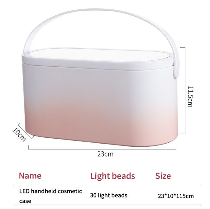 GlowBox™ Přenosný box na kosmetiku s osvětleným zrcadlem LED