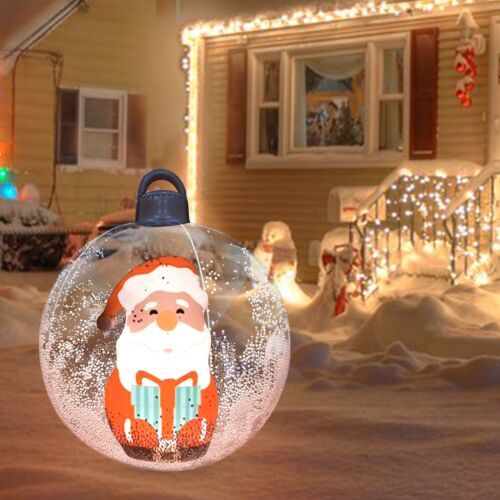 HoHo™ PVC průhledný nafukovací balón Santa Claus se světlem