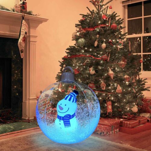 HoHo™ PVC průhledný nafukovací balón Santa Claus se světlem