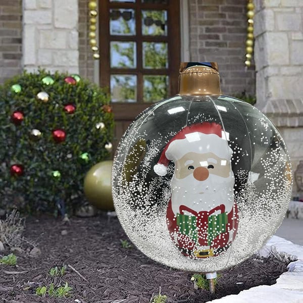 HoHo™ PVC průhledný nafukovací balón Santa Claus se světlem