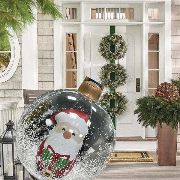 HoHo™ PVC průhledný nafukovací balón Santa Claus se světlem